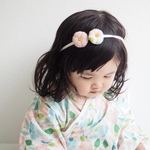 ベビーヘアバンド〔２連のお花〕
