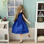  リカちゃん服；ブルーのワンピース（22サイズ）