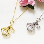 再販♡小さなホタテ貝と一粒Perl♡ゴールド色