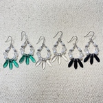 【なつ様専用】💚チェコガラスとパールのピアス