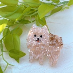 ポメラニアンのビーズ刺繍