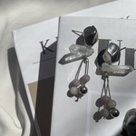 B69 ハンドメイドピアス crystal gemstone silver
