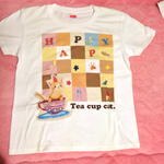 オリジナルTシャツ Tea cup cat