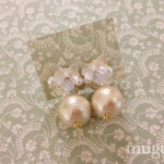 【ay様オーダー品】リボンとパールのピアス