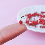 【デコパーツ】リニューアル✨超ミニチュア!!さくらんぼ🍒 パーツ 素材