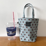 コーヒーカップバッグ/dot:mint×brown