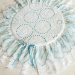 Tiffany blue lace   ringカフェマット
