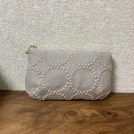 ミナペルホネン ✳︎ポーチ　タンバリン　ベージュ×ピンクベージュ