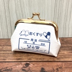  【受注製作】手のひらサイズ がま口 シマエナガ シロイトリクリニック 小銭入れ