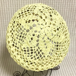 SALE🌟ネップ入りコットン🌿100%ヤーンで編んだスパイラルフラワーのレーシーなベレー帽/レモンイエロー/再販
