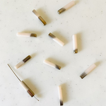 Pink Beige Gold Rectangle Glass Beads