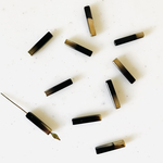 Black Gold Rectangle Glass Beads