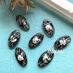 再販【ビーズ】 long oval cat beads #BKmarble