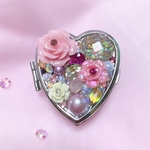 ハートのピルケース・アクセサリーケース《プリンセスローズ》ビジュー　薔薇　ローズ　パール　シルバー　ピンク　ハート　姫　ゆめかわ