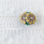 ややミニオーバル帯留め〈Bouquet・向日葵2022・盛り〉