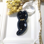 ビーズ刺繍 猫ブローチ 超キラッキラ