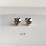 ≪14kgf≫vintage swarovski ハートピアス　ブラックダイヤモンド