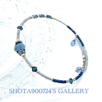 ［再販2］シルバー　ネイビー　natomyモデル　一連　コイルブレスレッド　ラッピング　#minne_new  スワロフスキー