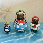 【訳あり】浮き輪でスイカパグちゃん🅰️ マトリョーシカ3個組　