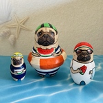 【訳あり】浮き輪でスイカパグちゃん🅱️マトリョーシカ3個組　