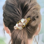 ヘアクリップ（パールピンク系）