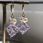 JEM × AKOYA ── Amethyst flower Pierce