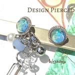 ☆半額SALE☆【2→4pcs】カラフルラウンドピアス/シルバー×ブルー/pp112