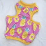 ♡接触冷感犬服オーダー★ずり落ち防止マッチョタンクメッシュトップぱいなぽーピンク♪フレブル中型犬小型犬フレブル服パグ服フレンチブルドッグ中型犬小型犬ボストンテリアパイナップルパインアロハ
