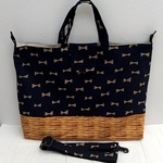 フタ・ショルダーベルト付き   レッスンバッグ   【¨＊black～ribbon¨】