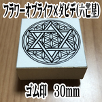 フラワーオブライフ×ダビデ(六芒星)　運気向上開運 スタンプ　30ミリ　ゴム印  