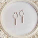 [Silver filled] Short brass sticks : oval ear clips 