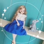 【再販1】【新作】ブルーワンピ☆リカちゃんワンピ☆ハンドメイド 