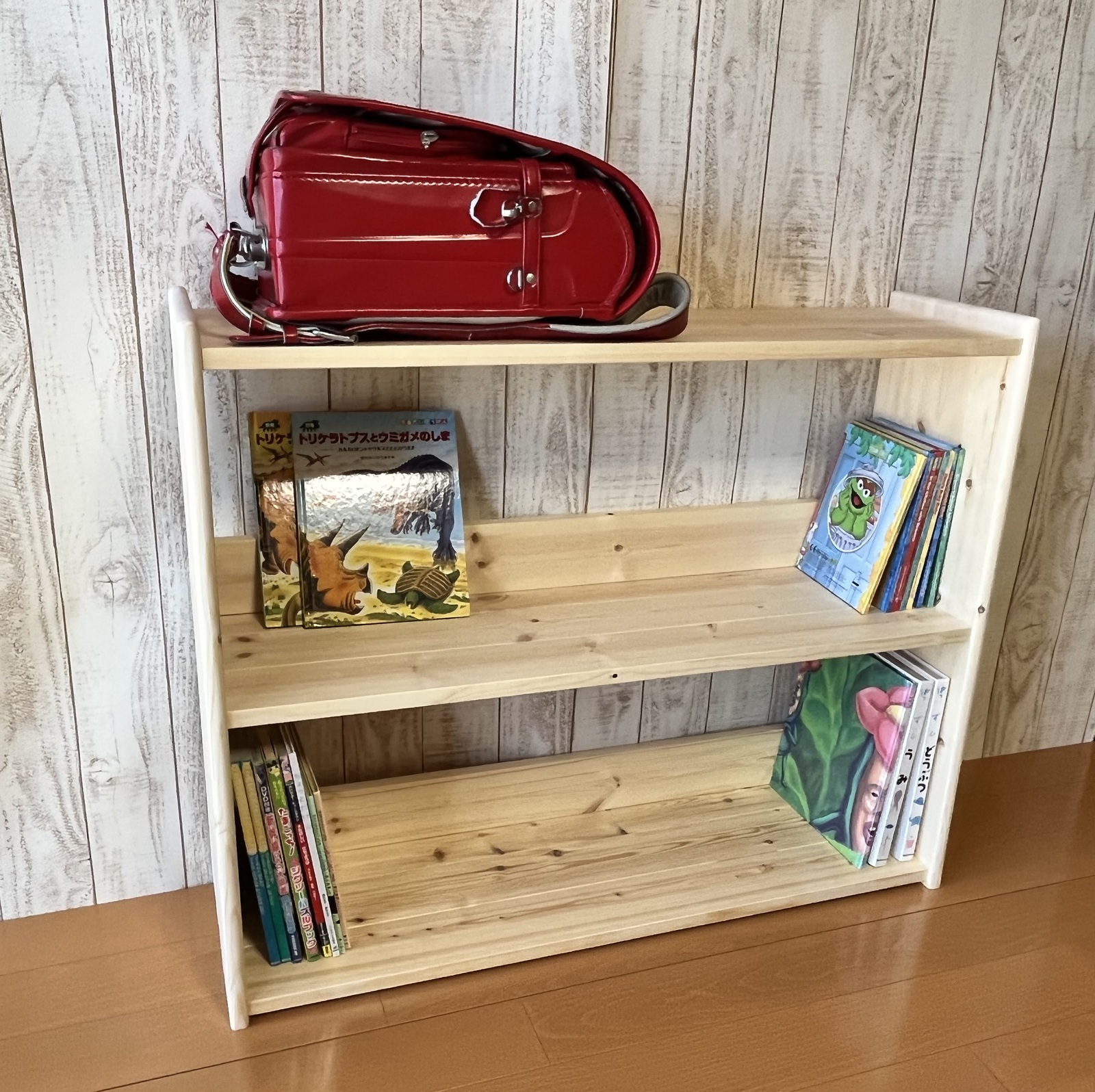 絵本棚　ブックシェルフ　オープンラック　モンテッソーリ　無垢材家具　オーダー 絵本棚 ブックシェルフ オープンラック モンテッソーリ 無垢材