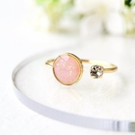 sparkly ring ＜ピンク＞【サイズフリー】No.163