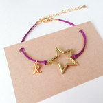 イニシャルつき星ブレスレット