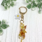 ねこキーホルダー 花