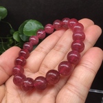 【超可愛い】美品！濃厚紅‼️ストロベリークォーツは 大玉！苺水晶 ブレスレット