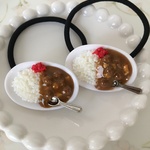 ごろごろミートボールカレーのヘアゴム♡