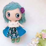イーマリーちゃん＊バラのヘアピンとワンピースのセット♡ブルー