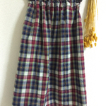 紺赤チェックタイトスカート