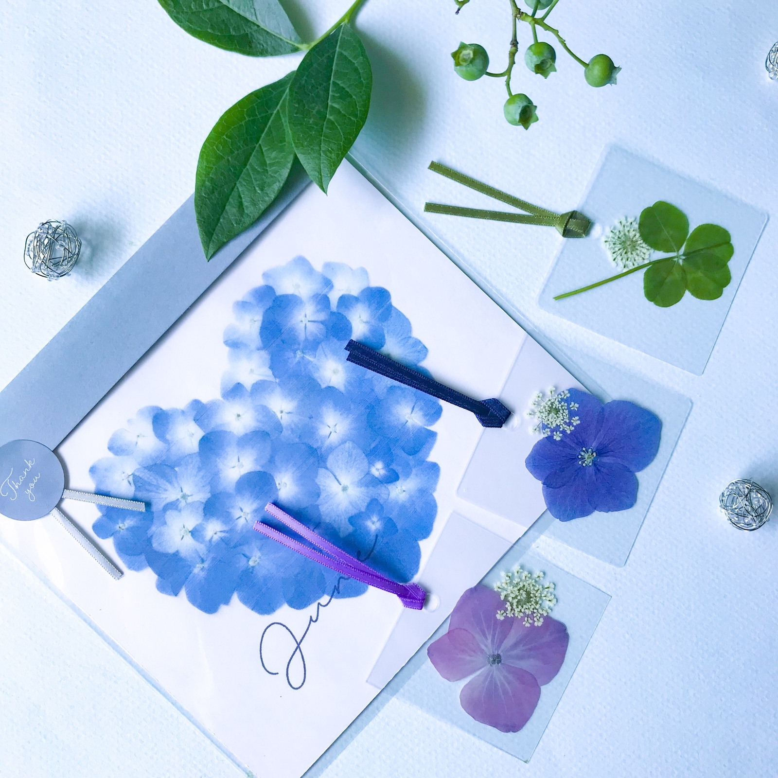 キット❀四葉のクローバー🍀入り押し花しおり - acan＿thus