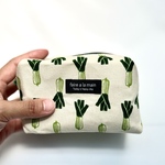 保冷ポーチ⭐︎キュートなネギ柄⭐︎おにぎり３個入ります。