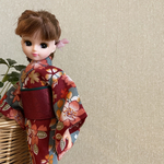 リカちゃんサイズ　古典柄浴衣と帯のセット　
