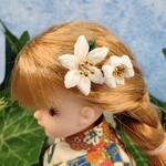 [再販]　リカちゃん　つまみ細工　ユリの花の髪飾り