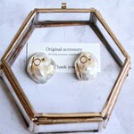 紫陽花 クリア アシンメトリー イヤリングorピアス