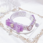 【感謝価格】首輪♡小さな花ラベンダーカラー♡