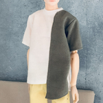 六分の一男子図鑑サイズ＊切り替えTシャツ　カーキ