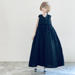 momokodoll ・ジェニー サイズ服＊ハーフリネンワンピース　ブラック