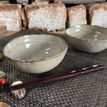 荒土リム小鉢　白萩釉薬