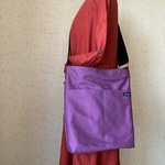 帆布（パープル）斜めがけ ショルダーバッグ（裏地付き）